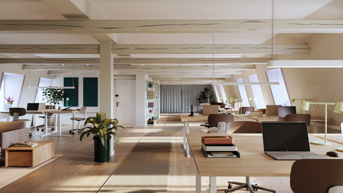 Åbent kontorareal på 2. salen i kontor på Overgaden Oven Vandet 10, 2. & 3. sal, 1415 København K | Billede til print