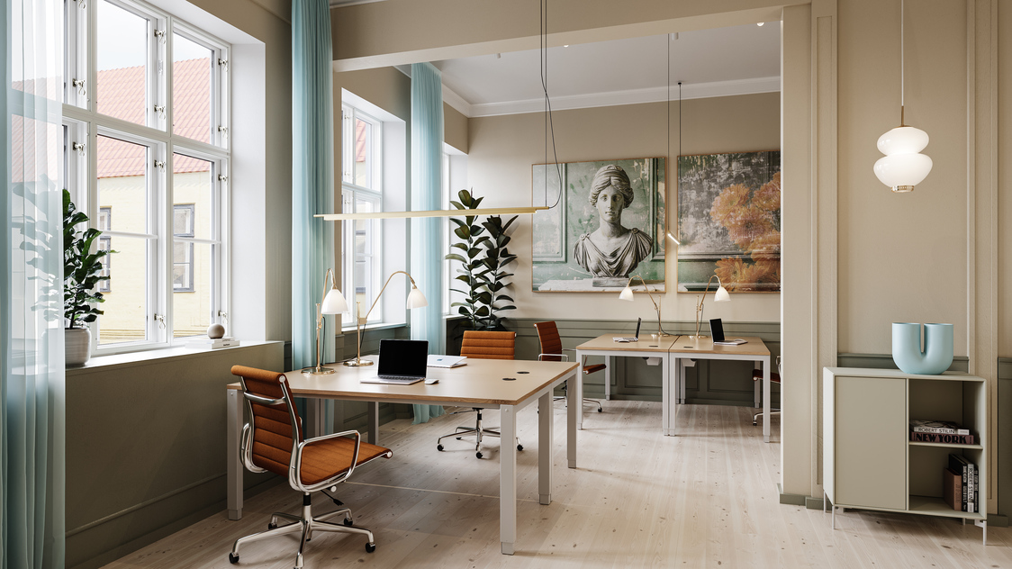 Visualisering af kontoret på  Amaliegade 14A, 2. sal, 1256 København K | Billede til print