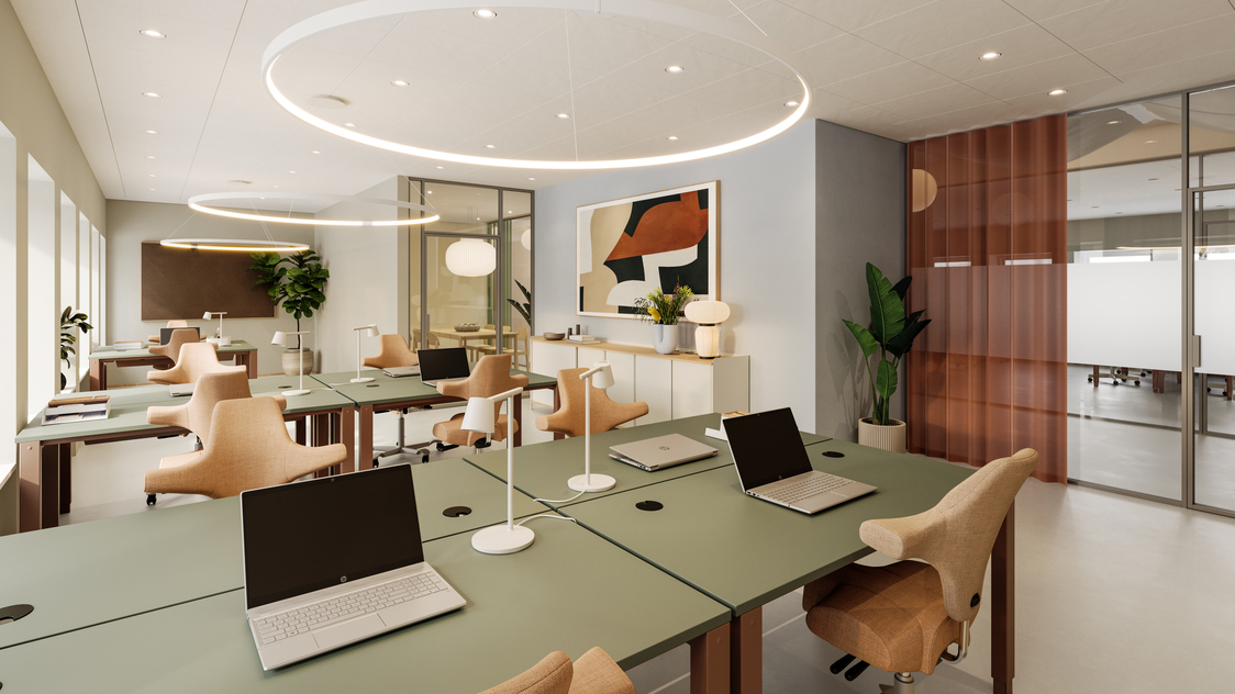 Visualisering af kontoareal på Frydenlundsvej 30, bygning M, st., LM 4, 2950 Vedbæk | Billede til print