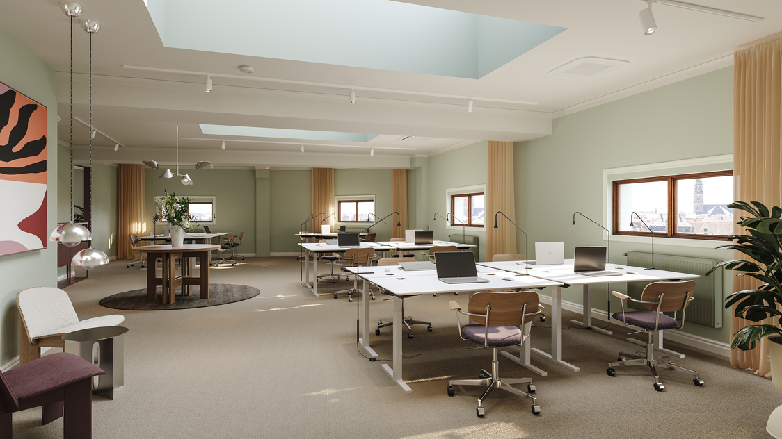 Visualisering af kontoret på Havnegade 27, 3.sal, 1058 København K | Billede til print