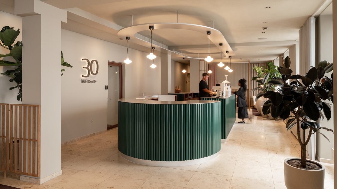 Receptionen til 1 persons kontoret på Bredgade 30, 1260 København K | Billede til print