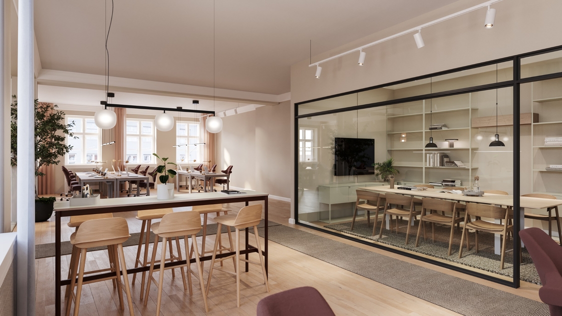 Visualisering af lejemålet for Store Kongensgade 59A, 2.th | Billede til print