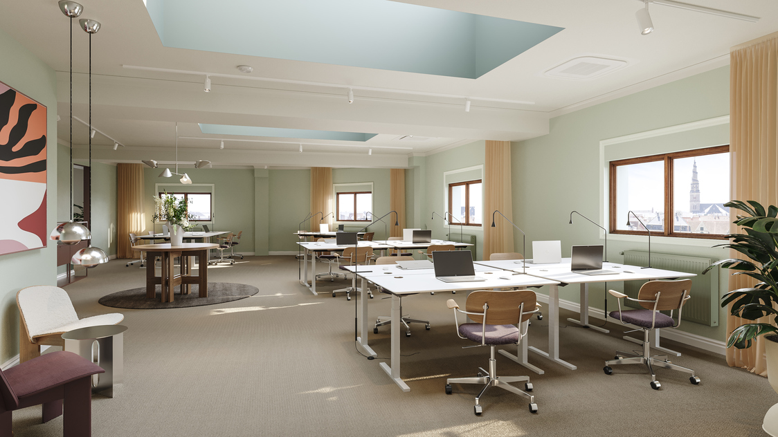 Visualisering af kontoret på Havnegade 27, 3.sal, 1058 København K | Billede til print