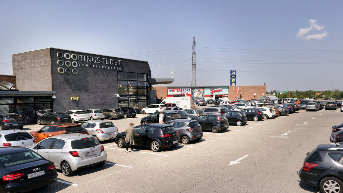 Facaden til center med butik på Klosterparks Allé 10, butik 22, 4100 Ringsted | Billede til print